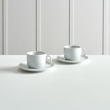 BARISTA CAPPUCCINO Set 2 cești cu farfurioară, poțelan, 160ml