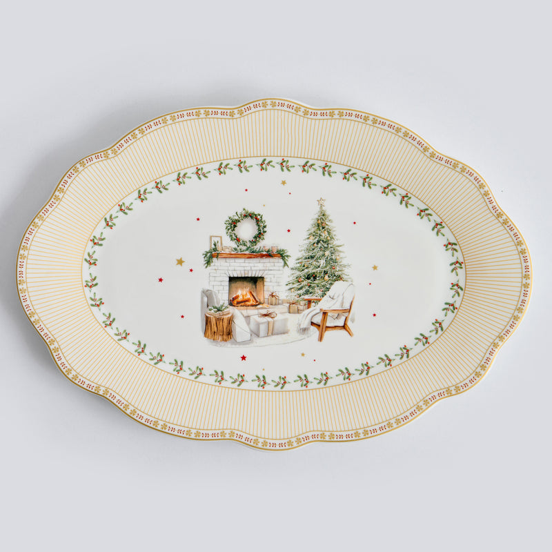 CHALET Platou servire, porțelan, L.30cm