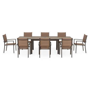 LUCCA Set mobilier terasă/grădină, 8 scaune și masă extensibilă
