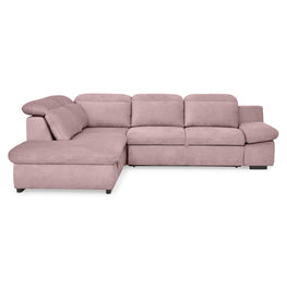 DAMIAN Colțar extensibil, șezlong stânga/dreapta, mecanism tetiere și braț, spațiu depozitare inclus, stofă