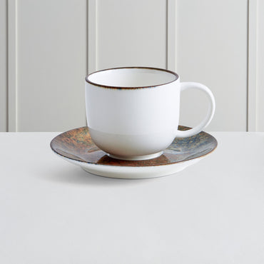 TUSCANY Set ceșcuță și farfurioară, porțelan, 210ml