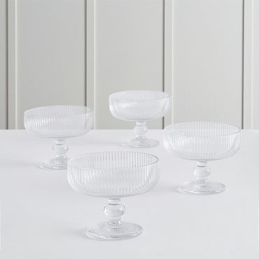 LINES Set 4 cupe înghețată, sticlă, 250ml