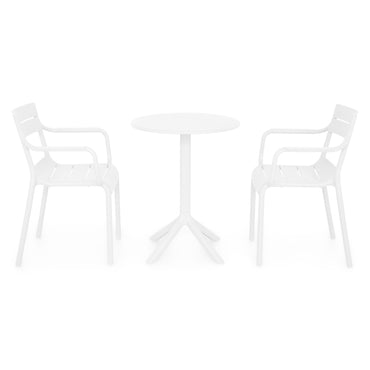 CIRCLE/CRUSOE Set mobilier terasă/grădină, 2 scaune și masă