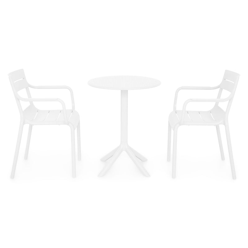CIRCLE/CRUSOE Set mobilier terasă/grădină, 2 scaune și masă