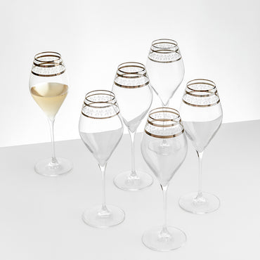 MOON Set 6 pahare vin alb, sticlă, 430ml