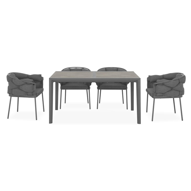 KARLSON/CLEVER Set mobilier terasă/grădină, 4 scaune și masă extensibilă
