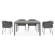KARLSON/CLEVER Set mobilier terasă/grădină, 4 scaune și masă extensibilă