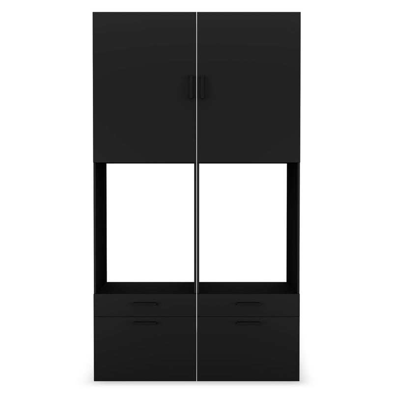 WASH&STORE Set mobilier baie, 2 dulapuri depozitat mașina spălat/uscător și 2 dulapuri suspendate