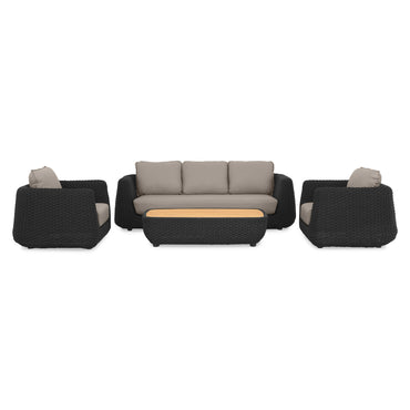 SAINT TROPEZ Set mobilier terasă/grădină, 2 fotolii, canapea și măsuță