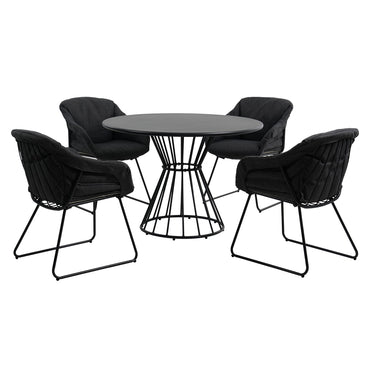 ROYAL Set mobilier terasă/grădină, 4 scaune și masă