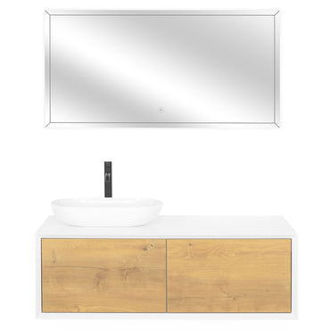 FIONA Set mobilier baie, mască lavoar, lavoar și oglindă LED