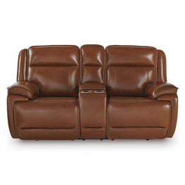 CRAWFORD Canapea 2 locuri, 2 reclinere electrice, consolă depozitare, piele