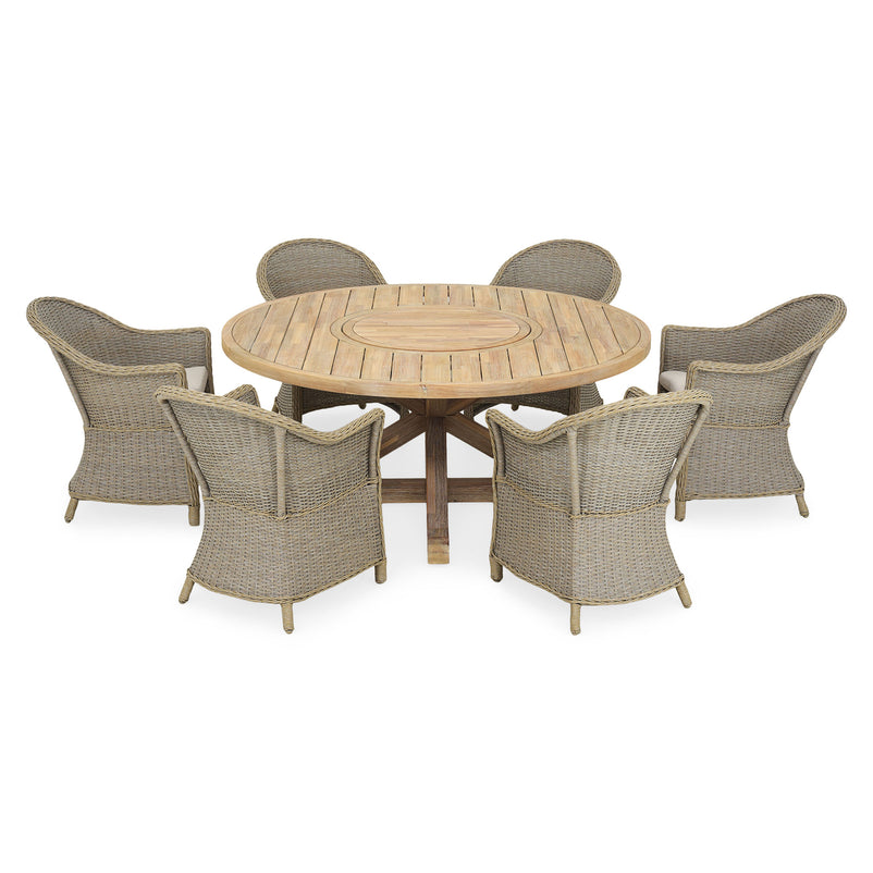 SAFFIRE Set mobilier terasă/grădină, 6 scaune și masă