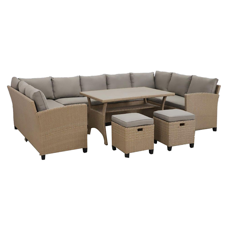 BAXTER Set mobilier terasă/gădină, colțar, masă, 2 taburete