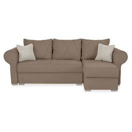 AMIRA Canapea extensibilă, 3 locuri, șezlong interschimbabil, stofă