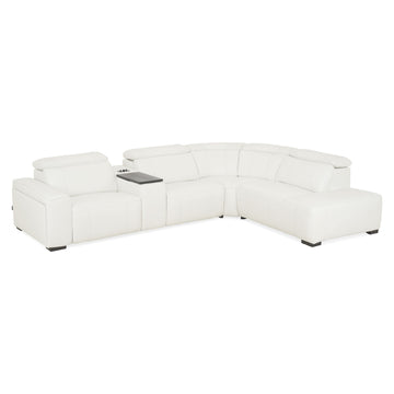 CINECITTA Colțar șezlong stânga/dreapta, 2 reclinere electrice, mecanism tetieră, USB, sistem sunet, piele de la Mobexpert