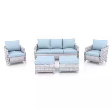 DERBY Set mobilier terasă/grădină, 2 fotolii, 2 taburete, canapea de la Mobexpert
