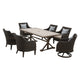 WESTLAKE Set mobilier terasă/grădină, 4 scaune, 2 balansoare și masă