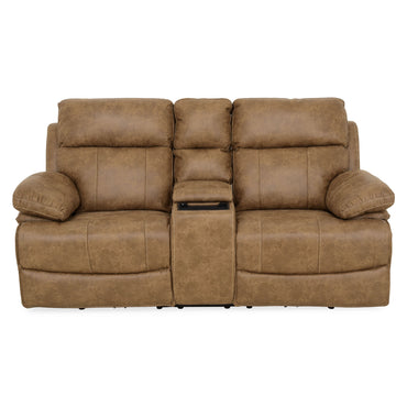 BRISBANE Canapea 2 locuri, 2 reclinere electrice, mecanism tetiere și USB, stofă