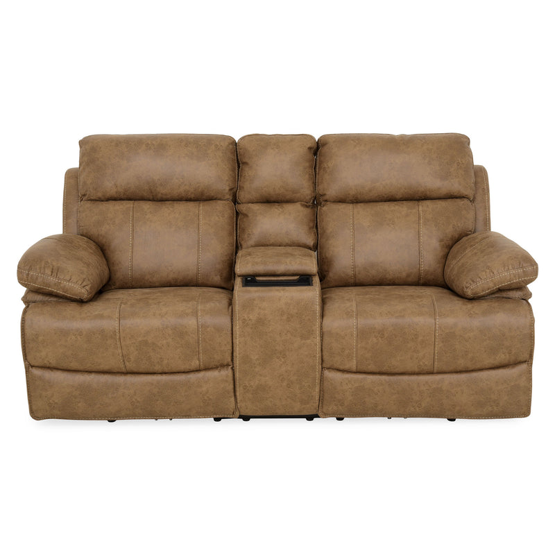 BRISBANE Canapea 2 locuri, 2 reclinere electrice, mecanism tetiere și USB, stofă