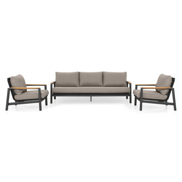 REYNE Set mobilier terasă/grădină, 2 fotolii, canapea și măsuță cafea