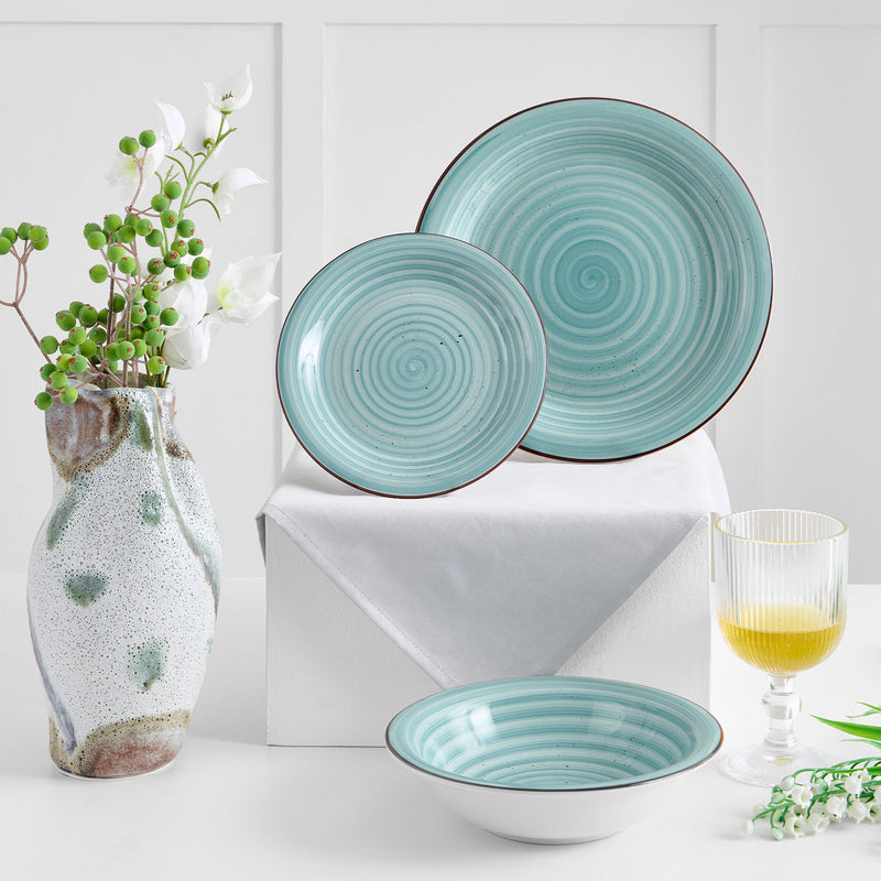 SPIRAL Set veselă, ceramică, 18 piese