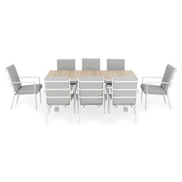 TUSCANY Set mobilier terasă/grădină, 8 scaune și masă extensibilă