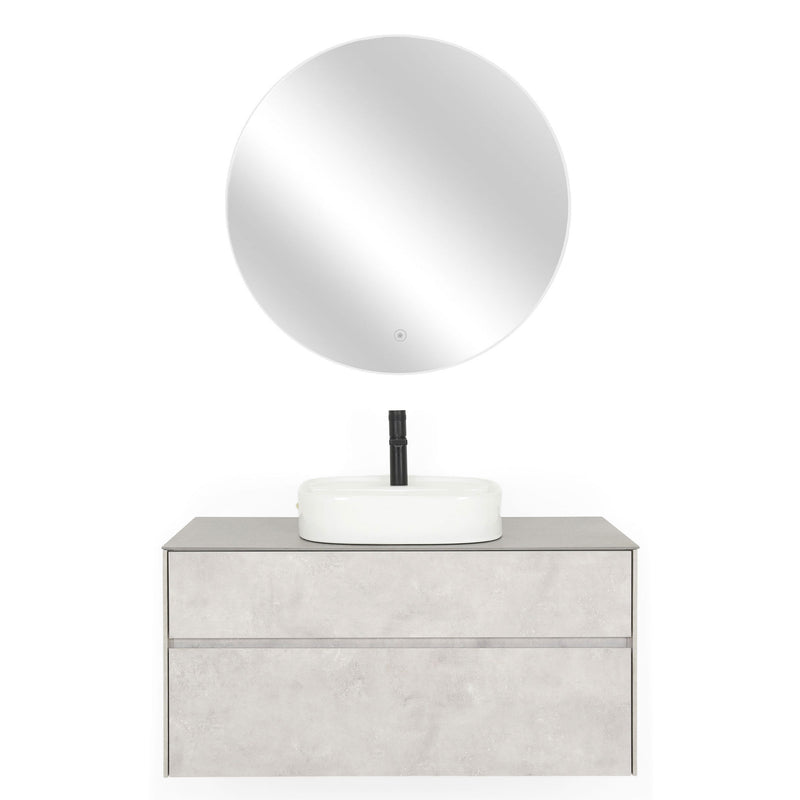 LAMINA Set mobilier baie, mască lavoar, top, oglindă LED, lavoar