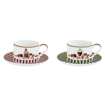 SWEET MOMENTS Set 2 cești și farfurioare, porțelan, 240ml