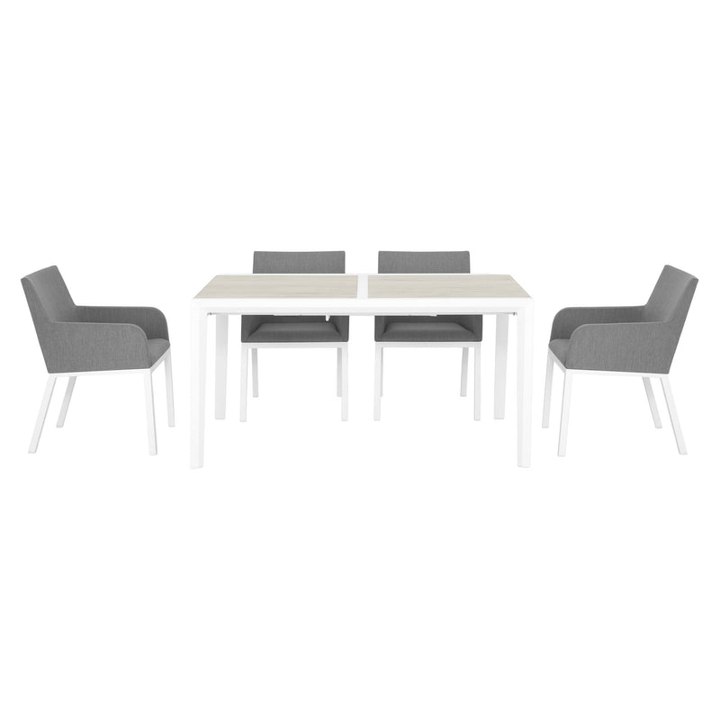 KARLSON/OSLO Set mobilier terasă/grădină, 4 scaune și masă extensibilă