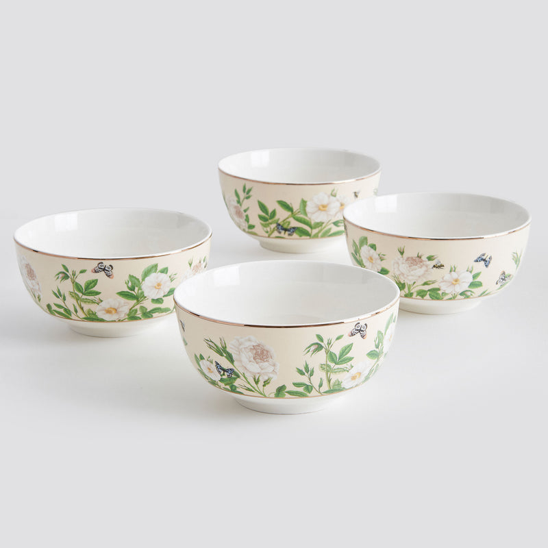 PEONY Set 4 boluri, porțelan, D.14cm