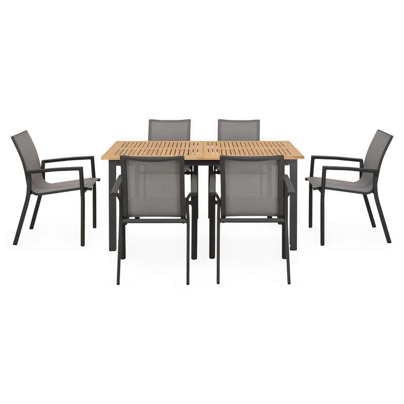 MARCUS/SILVIE Set mobilier terasă/grădină, 6 scaune și masă extensibilă