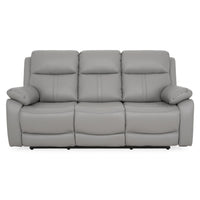 HUDSON Canapea 3 locuri, 2 reclinere manuale, piele naturală