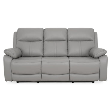 HUDSON Canapea 3 locuri, 2 reclinere manuale, piele naturală