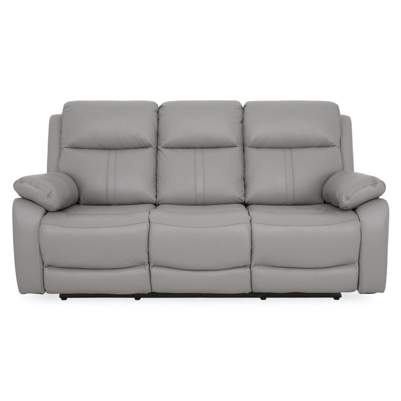 HUDSON Canapea 3 locuri, 2 reclinere manuale, piele naturală