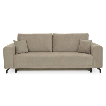 GOMEZ Canapea extensibilă, 3 locuri, ladă depozitare, stofă