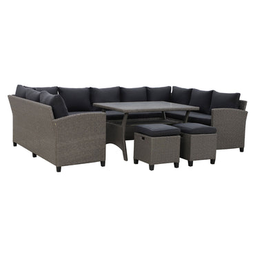 BAXTER Set mobilier terasă/gădină, colțar, masă, 2 taburete