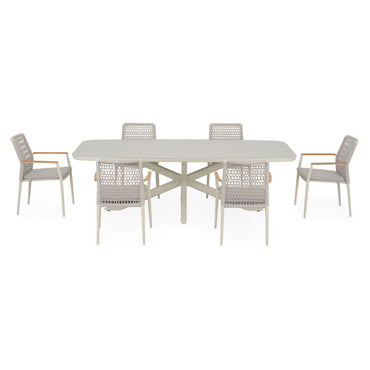 PERUGIA/SALERNO Set mobilier terasă/grădină, 6 scaune și masă