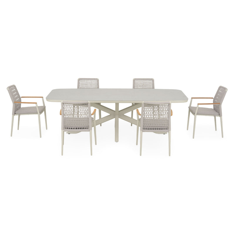 PERUGIA/SALERNO Set mobilier terasă/grădină, 6 scaune și masă