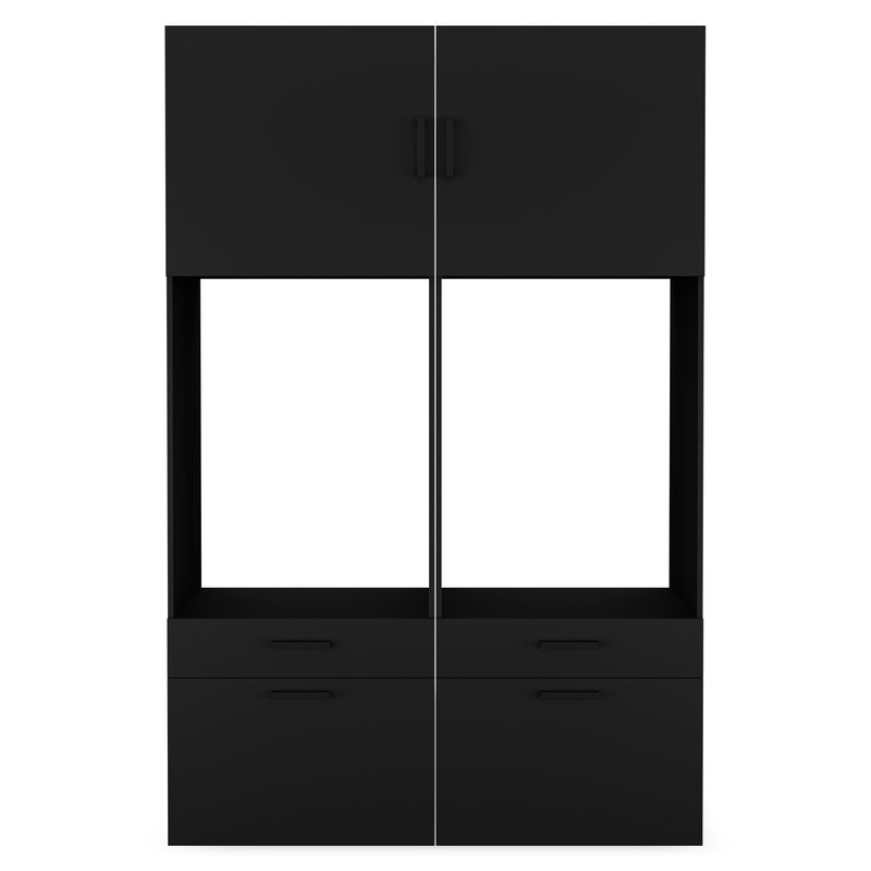 WASH&STORE Set mobilier baie, 2 dulapuri baie depozitat mașina spălat/uscător și 2 dulapuri suspendate