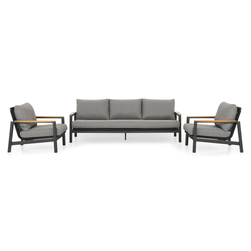 REYNE Set mobilier terasă/grădină, 2 fotolii și canapea