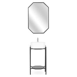 EKO Set mobilier baie, cadru, lavoar ceramică și oglindă