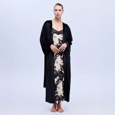 VELVET FLOWERS Set cămașă de noapte și halat