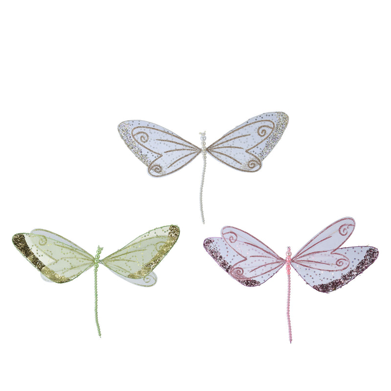 DRAGONFLY Set 3 decorațiuni asortate