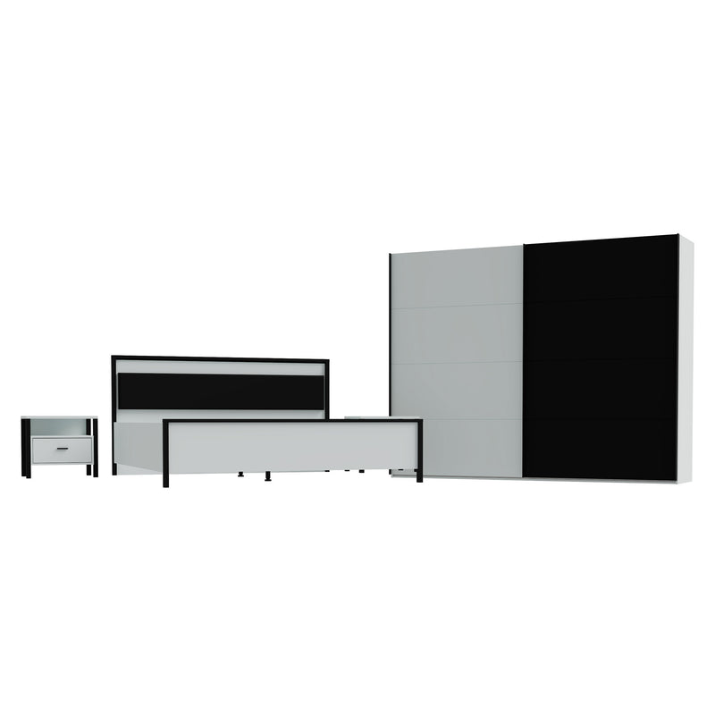 ASTRID Set mobilier dormitor, dulap, pat și 2 noptiere