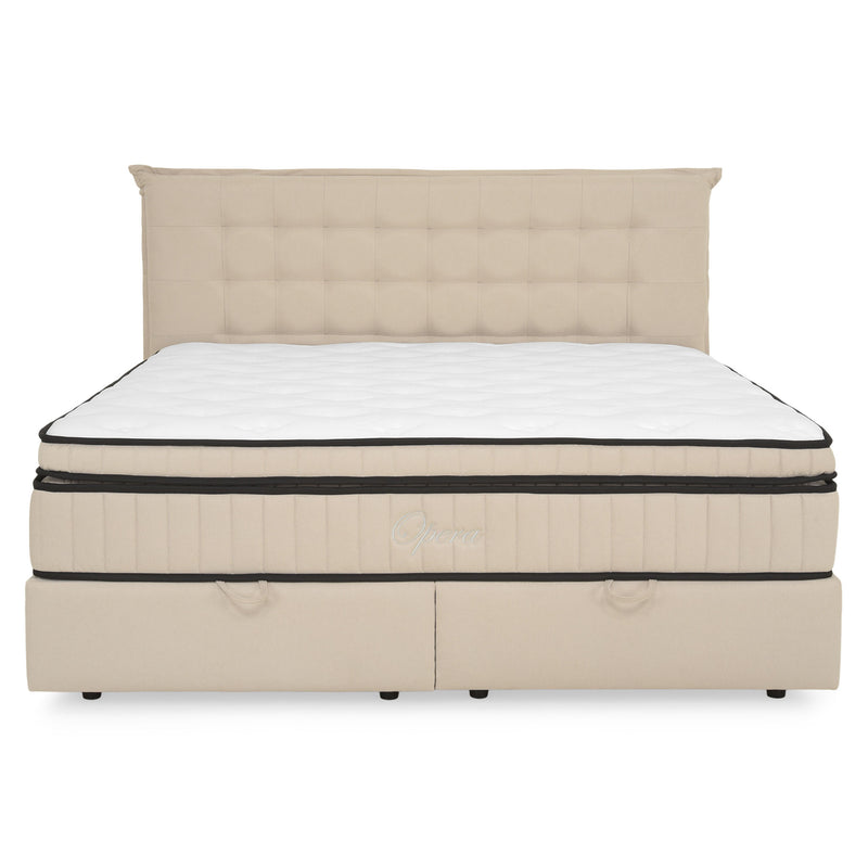 OPERA Pat tapițat, 180x200cm, somieră rabatabilă, ladă și saltea incluse