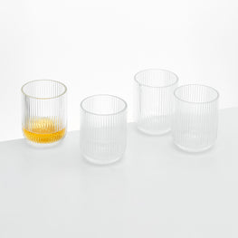 LINES Set 4 pahare whisky, sticlă, 225ml