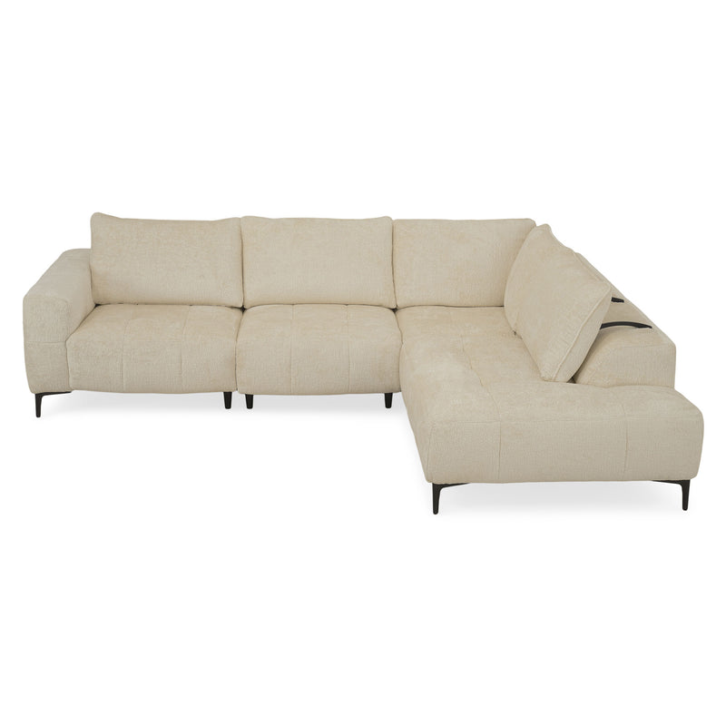 KARSTON Colțar cu șezlong stânga/dreapta, recliner electric, stofă