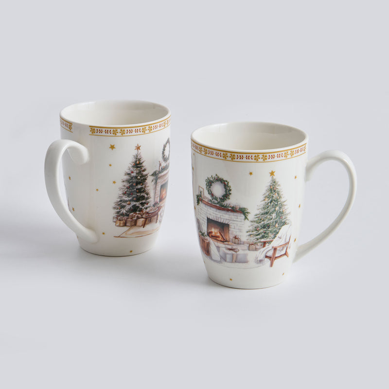 CHALET Set 2 căni, porțelan, 350ml