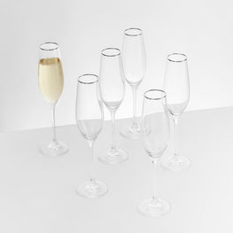 REGATTA Set 6 pahare șampanie, sticlă, 210ml